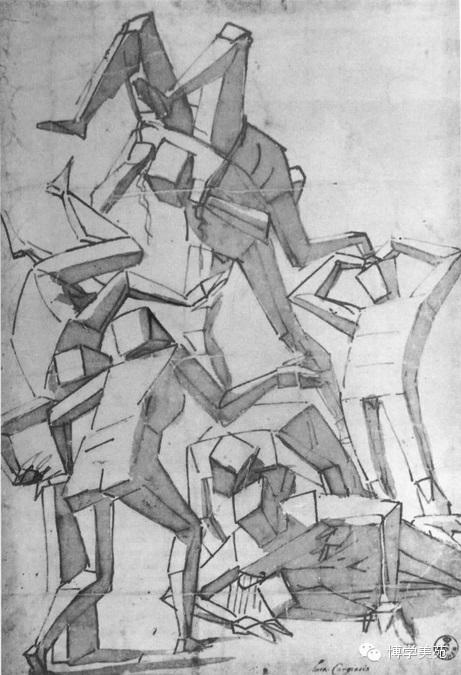绘画人体重要的是不同体块的朝向,根据朝向产生透视,结构穿插关系