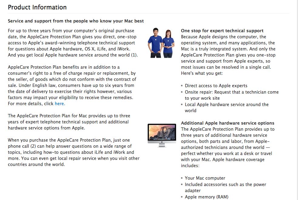 英国买的AppleCare Protection Plan for iMac可