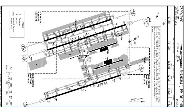 浦东机场滑行道示意图(杰普逊航图)