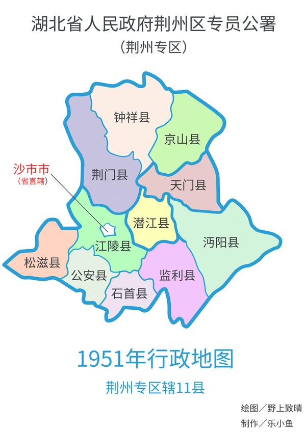图解建国后湖北荆州行政区划变更史图片