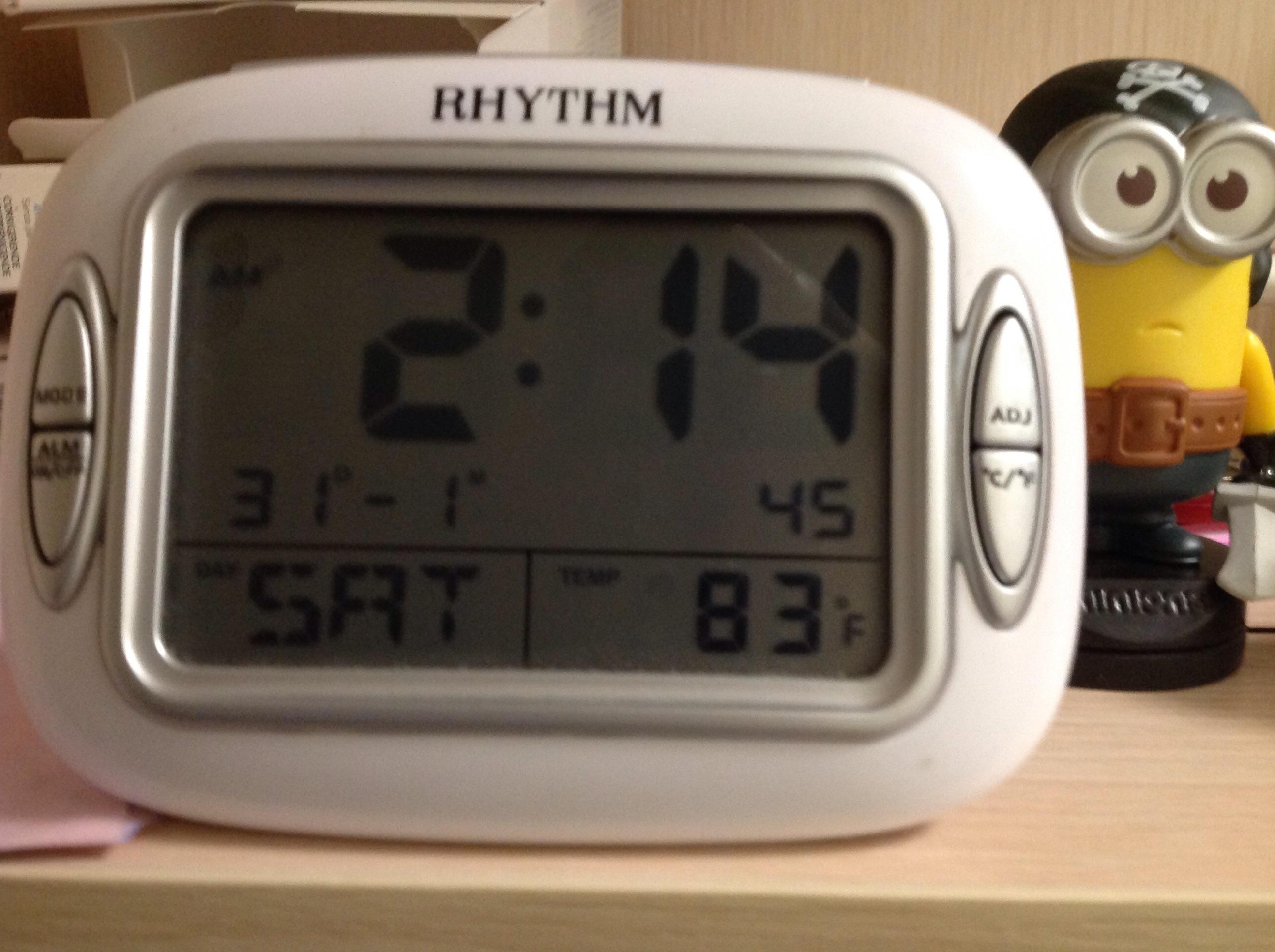 rhythm 电子钟怎么调时间?