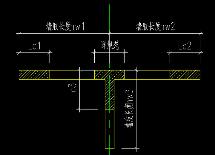 约束构件算lc时 墙肢长度如何确定?