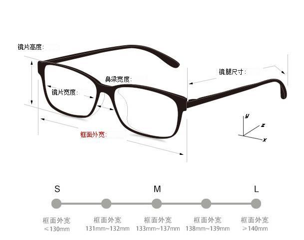 建议用尺子测量一下您之前佩戴的舒适眼镜,记录下"镜面外宽"数值,然后