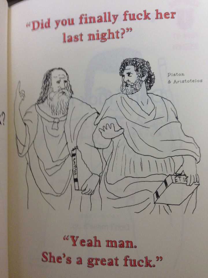 可怜的柏拉图跟亚里士多德被配在这种例句下面.gandepiaoliang!