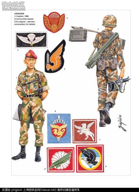 南越空降兵的装备,与一般美军无异,而南越地方军队不要说技术装备,就