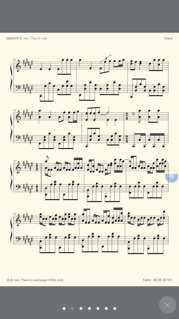 faded五线谱图片