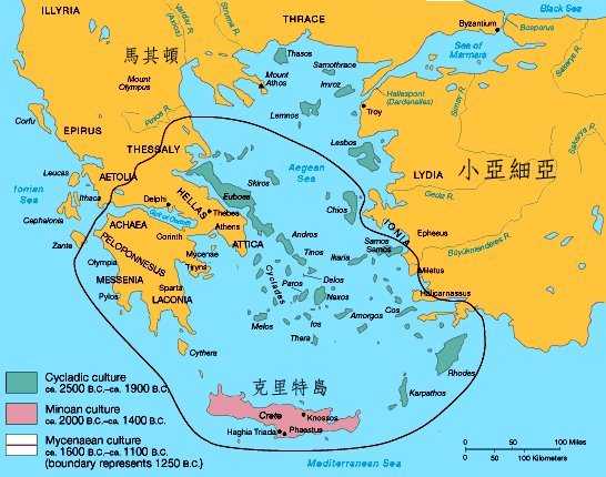 来看一下地中海地区的地图(截自google map): 好的,当我们说古希腊
