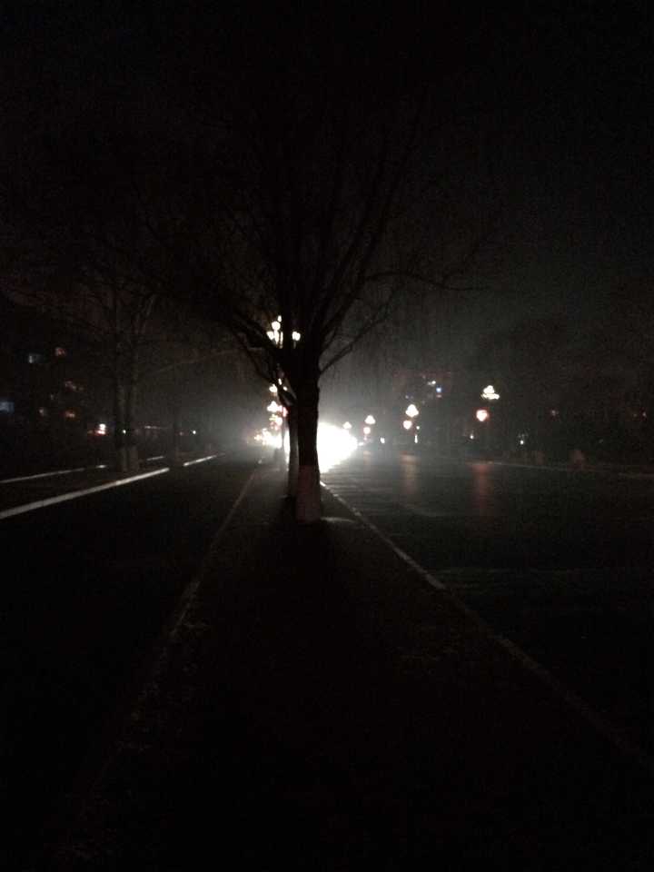 大年三十的晚上,走在回家的路上,街上空无一人(4:00)