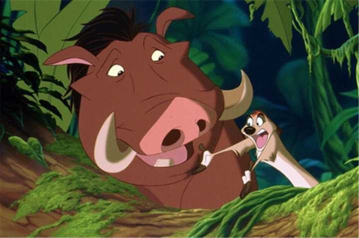 来自同样粤语翻译的动画片《彭彭丁满历险记(timon pumbaa》