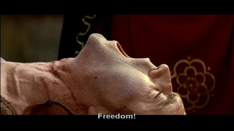 《勇敢的心》,燃点在影片最后华莱士的一声呐喊:freedom!   显示全部