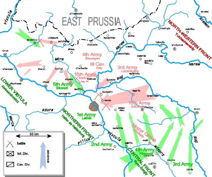 北面的苏军越过维斯瓦河后,正在进入一个波军兵力薄弱的真空地带.