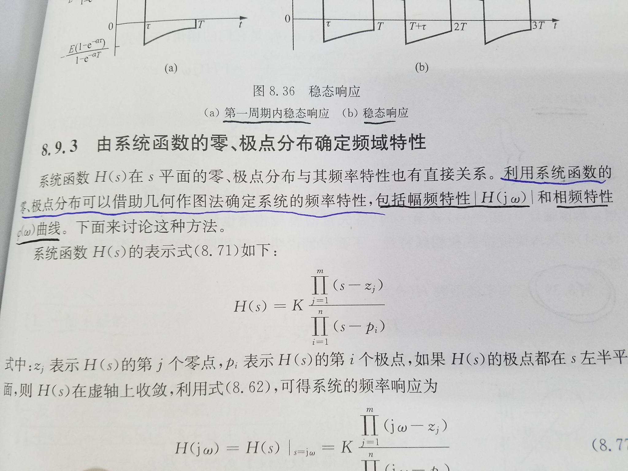 利用系统函数的零极点分布可以借助几何作图法确定系统的频率特性