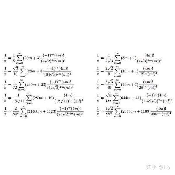 5.拉马努金恒等式(3)各种级数来表示圆周率的倒数