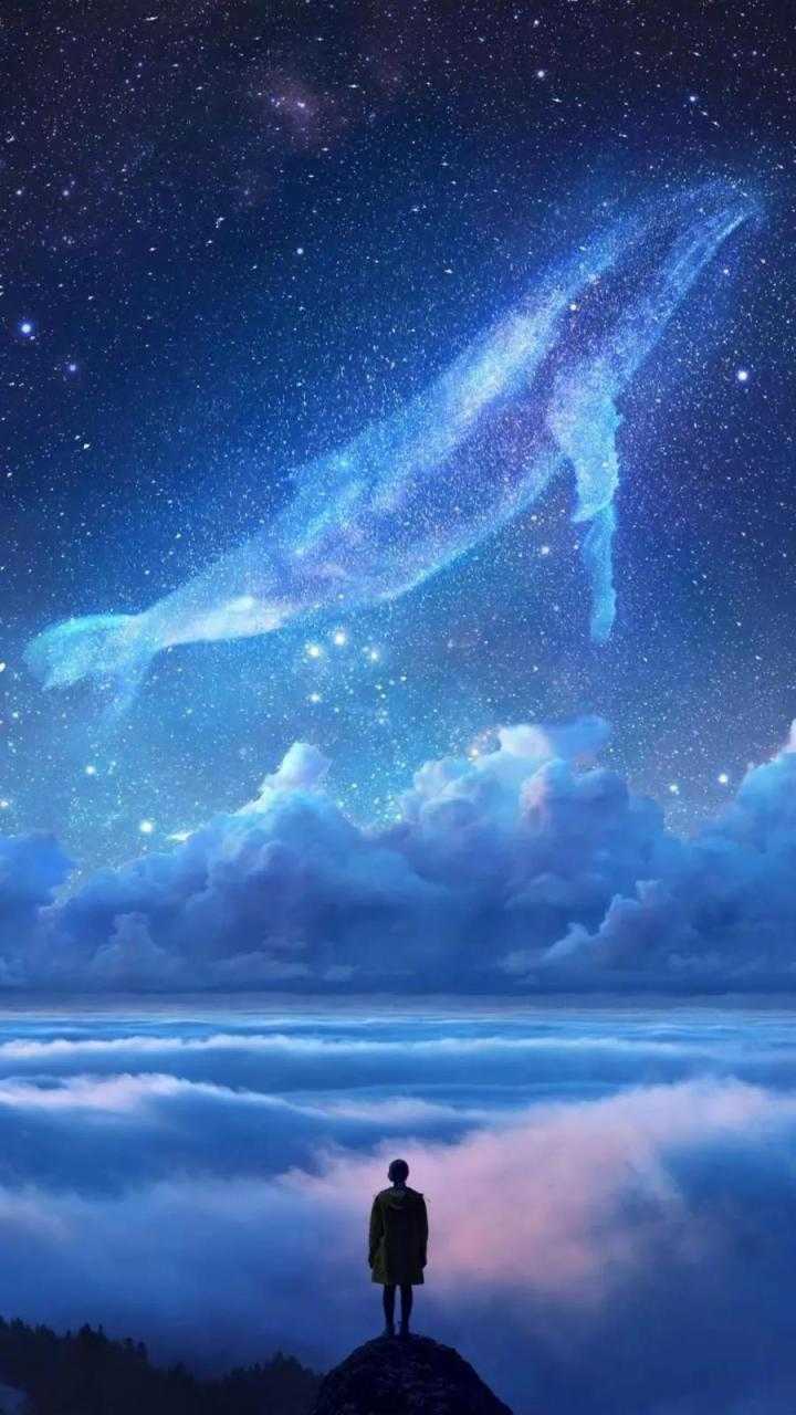 有哪些适合做手机壁纸的蓝色/紫色底色图片?