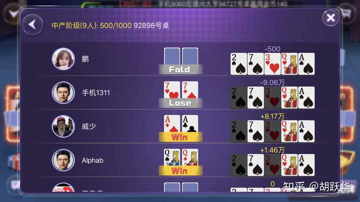 昨晚的德州扑克.