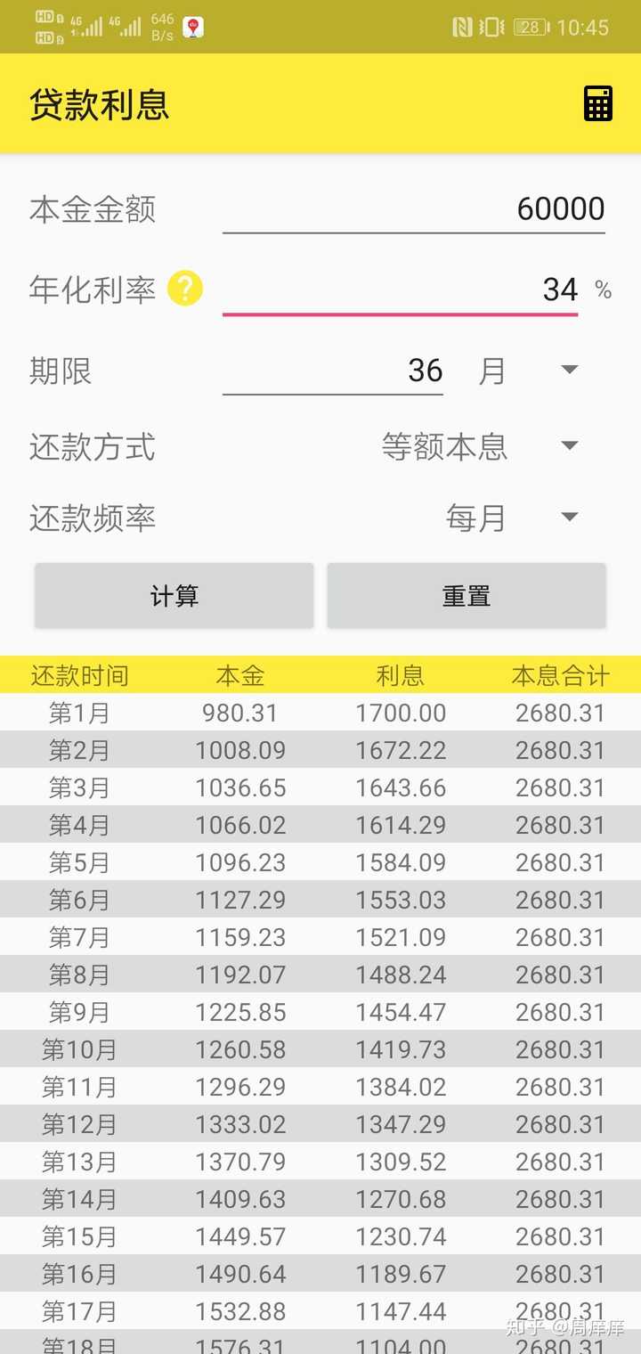 求专业人士借款60000分36期每期还款2674.