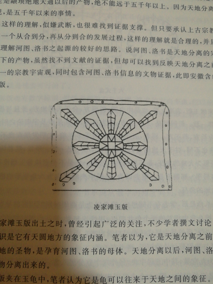 而这个天地未分离之前的"河洛天书,陶磊认为是凌家坡玉版.