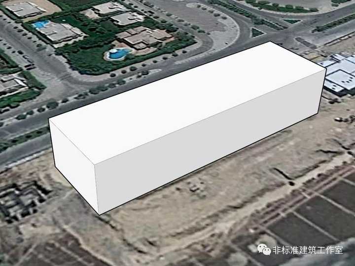 场地是个长方形就将建筑体块设为长方体,尽可能的利用场地,不要浪费.