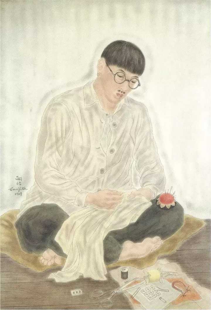 20年代藤田的自画像一张.