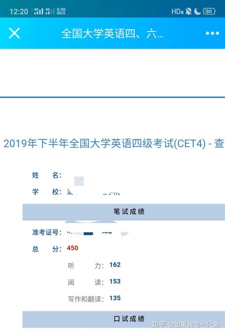 2019 年 12 月四六级成绩今日公布,你对成绩有何感想?