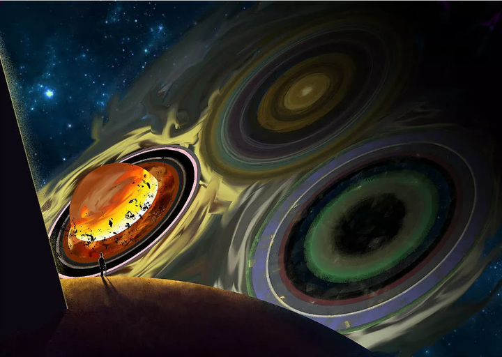 有没有人能画出《三体》里太阳系被二维化的概念图?