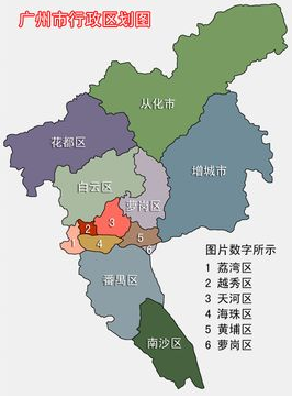 图中这么大的地,只有荔湾,越秀,海珠,天河四个行政区会被认为是广州