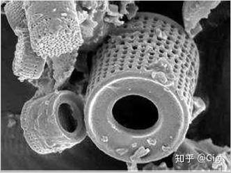 12万倍高倍透射电镜下,硅藻土的形态.
