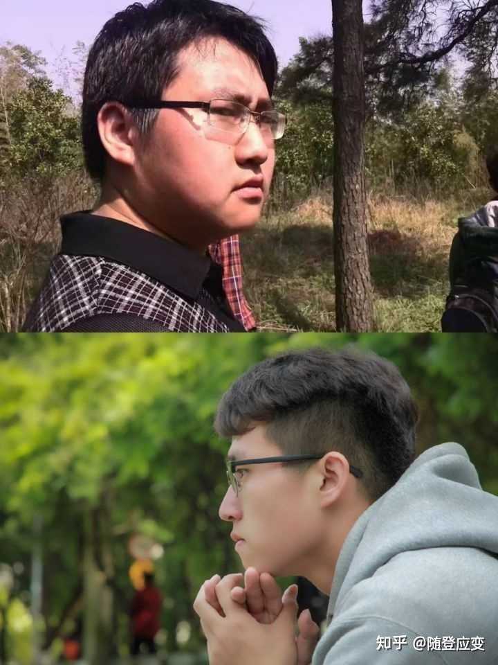 减肥前与减肥后的侧脸对比