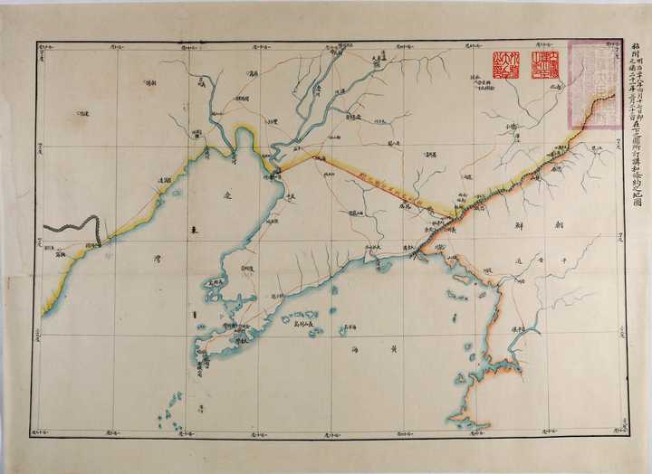 《马关条约》中粘附的割让辽东半岛地图