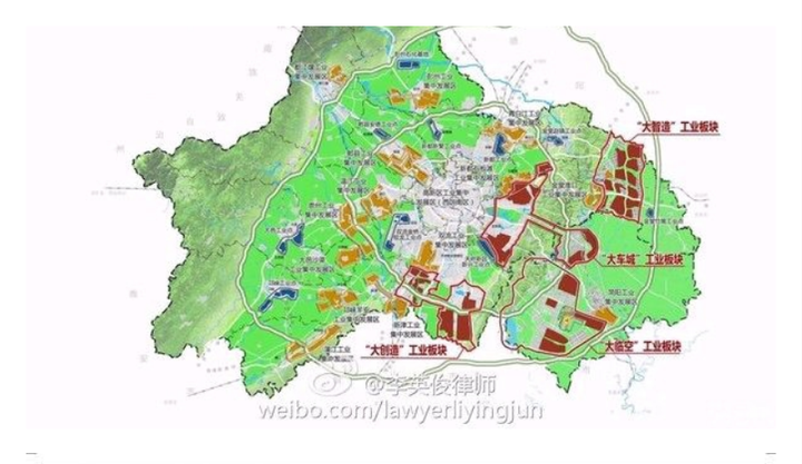 根据规划,3大板块分别在天府新区,金堂淮口工业区,龙泉和简阳工业区.