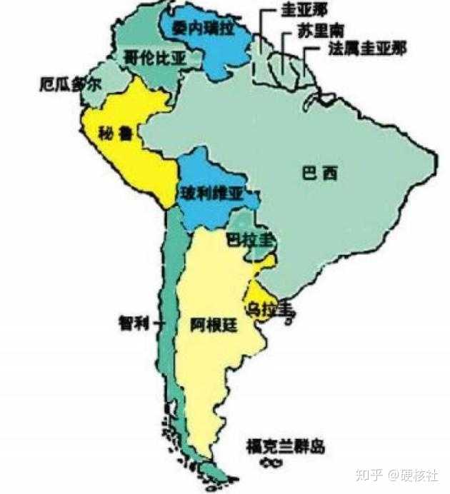 当时的南美洲地图