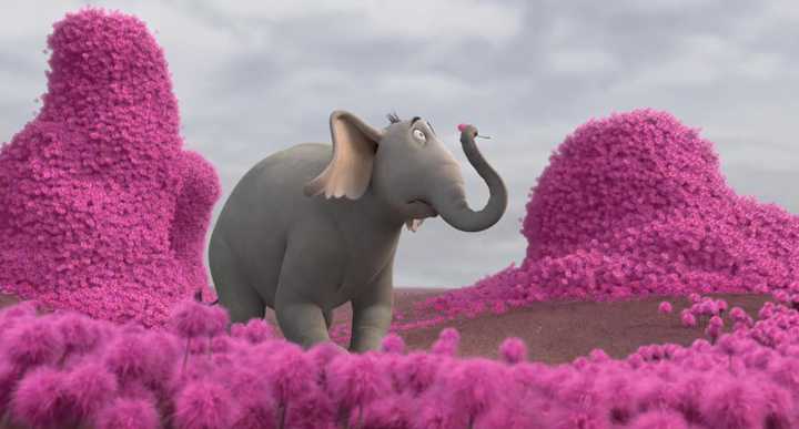 这个毛茸茸的粉色草原里的象又让我想起了《头脑特工队》里的冰棒.