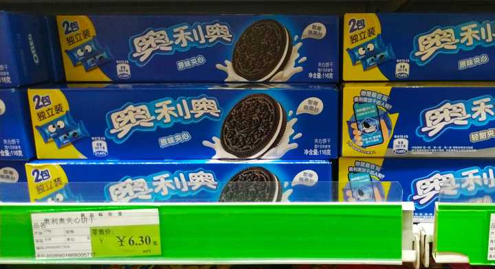 奥利奥原味夹心饼干 桃园天平:6.3元   梅园中超:5.5元