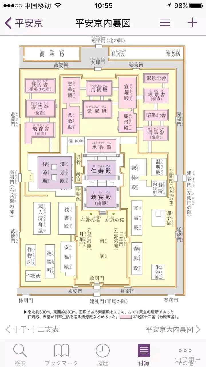 有关平安京『七殿五舍』的详细介绍和平面图?