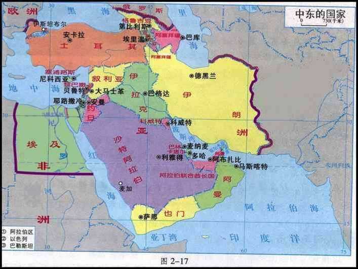 中东地图高清可放大