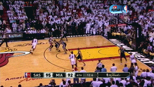 2013年nba总决赛g6,热火主场对阵马刺,最后时刻,马刺领先热火3分