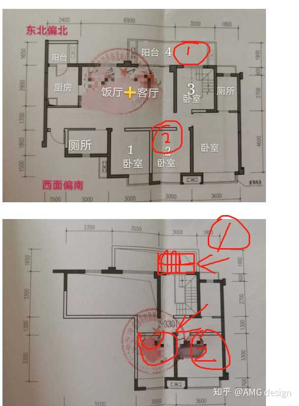 请设计师高手指点,这个户型的复式楼,楼梯放在哪里合适?