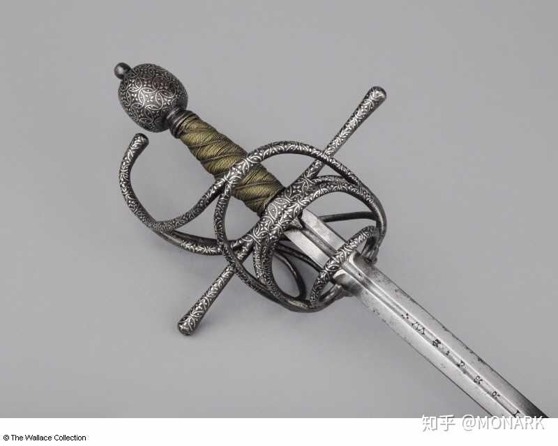 博物馆藏品欧洲迅捷剑(为刺击优化).看见剑刃"血槽"上刻的字了吗