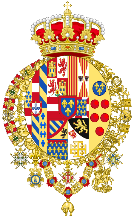有谁知道西班牙君主卡洛斯三世徽章各部分的含义