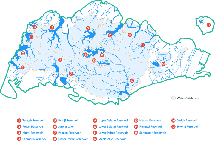 请问新加坡17个蓄水池具体有哪些?在什么地方?其作用和意义是什么?