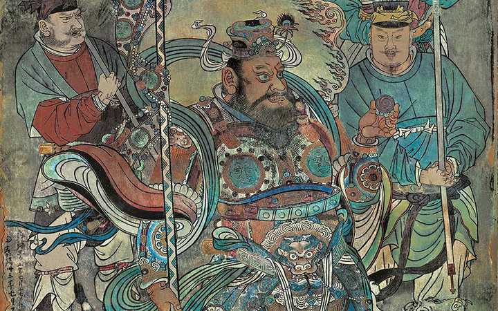 永乐宫三清殿的壁画(白虎星君)