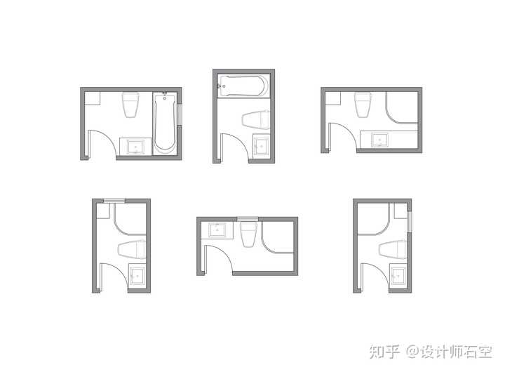 条形卫生间门不同开合方向