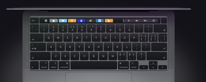 首先是键盘,全新macbook 13英寸回归了剪刀脚键盘,键程从0.