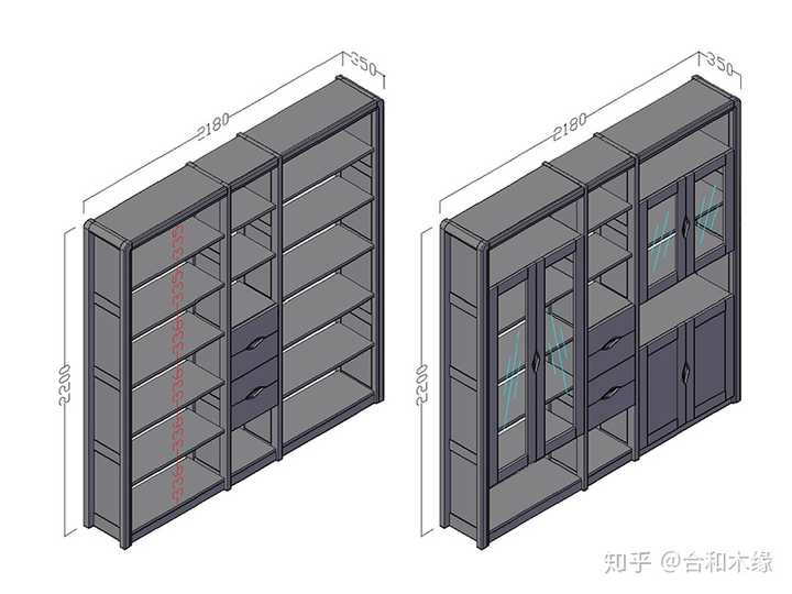 转角组合书柜,常规高度2.1米.可以任意组合.比如:两门 转角 四门.