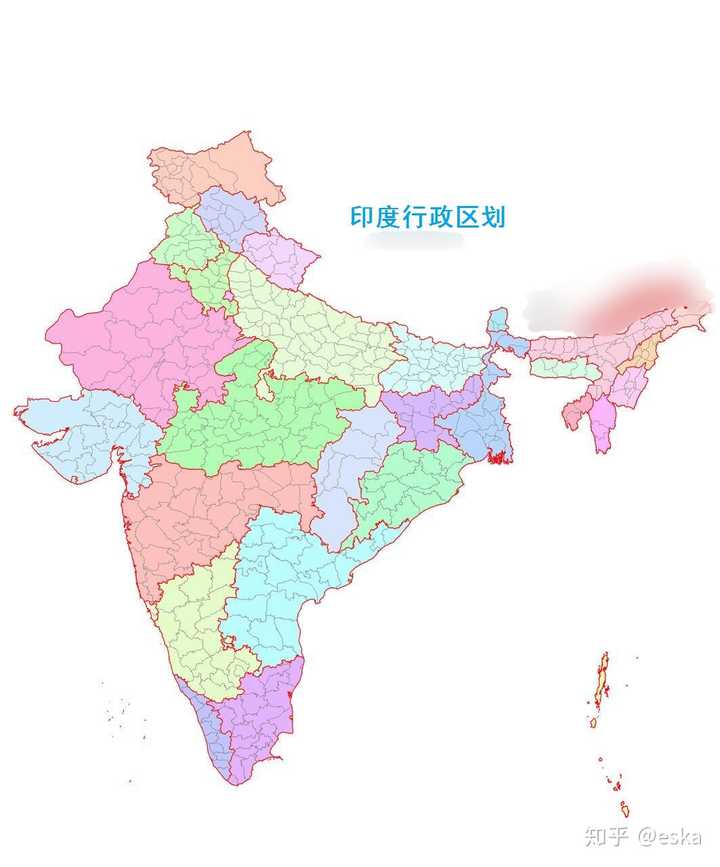 印度三十五个一级行政区.
