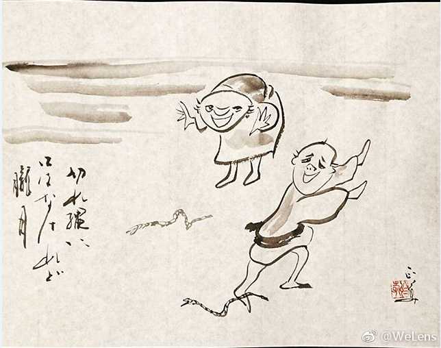 治愈系日本禅画,画家仙崖义梵的幽默都藏在这些画中了.