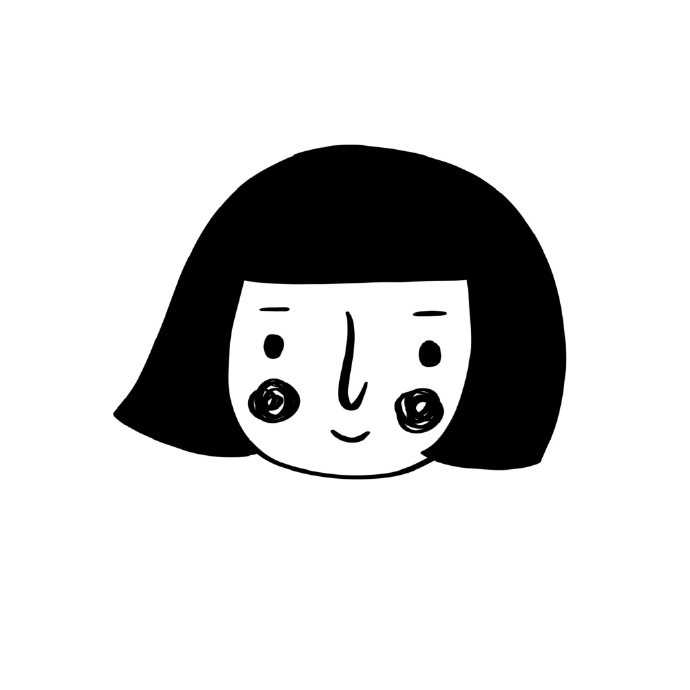 卡通头像短发女生.