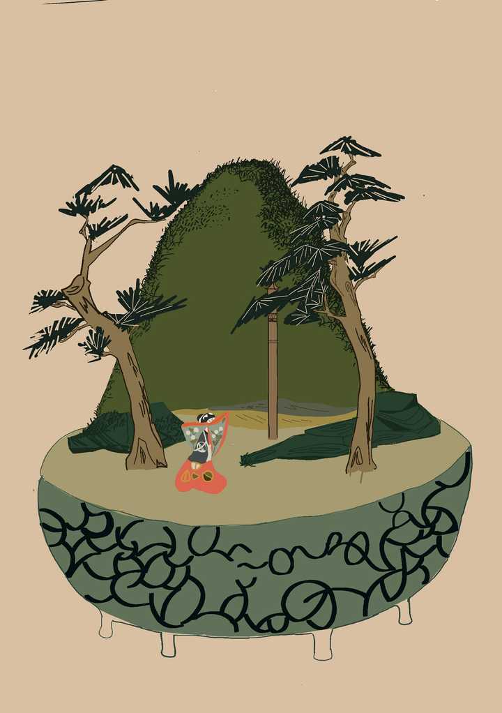 创作山海经里的女丑之尸 妖魔鬼怪一副