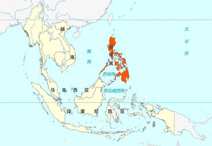 位于亚洲东南部西太平洋赤道与北回归线之间.图片