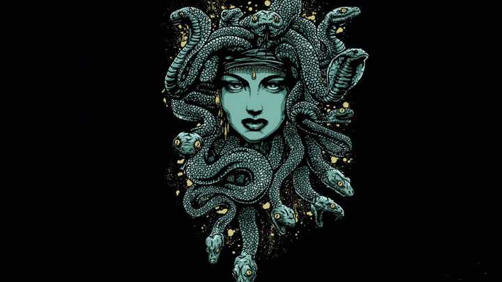 美杜莎是希腊神话里著名的蛇发女妖.